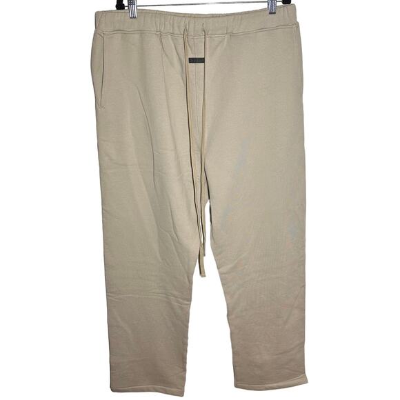 Fear of God Men's Beige Eternal Straight Leg Cotton Sweatpants Size XXL - Picture 2 of 16